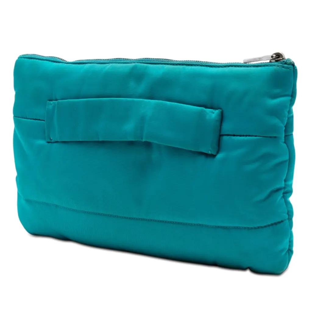Prada Tessuto Bomber Clutch Blue Very good - Back View