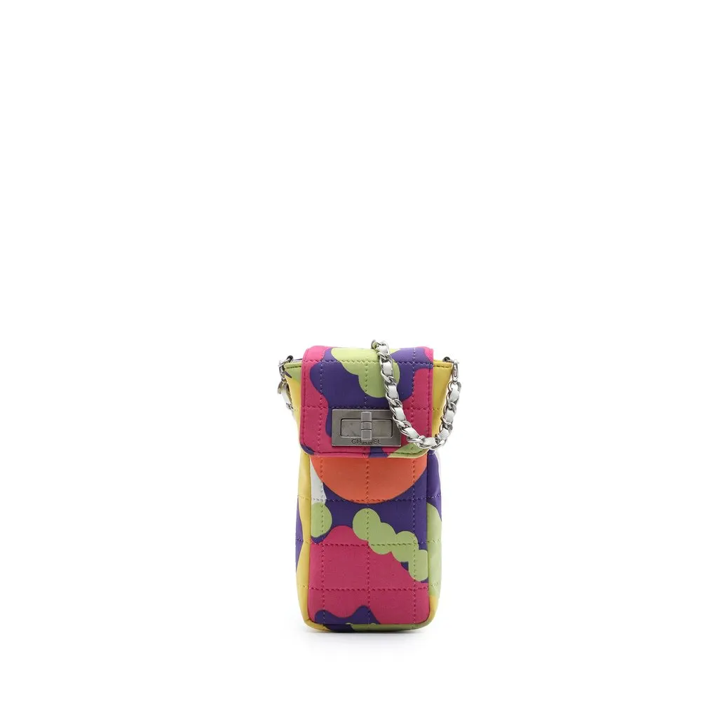 Chanel Multicolor Chocolate Bar Canvas Reissue 2.55 Phone Pouch with Chain MultiColor Very good - Front View