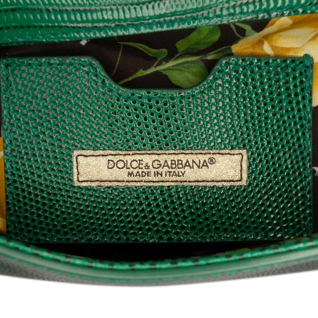 Dolce & Gabbana Small Iguana Embossed Calfskin Miss Sicily Satchel Green Leather Good - Box View