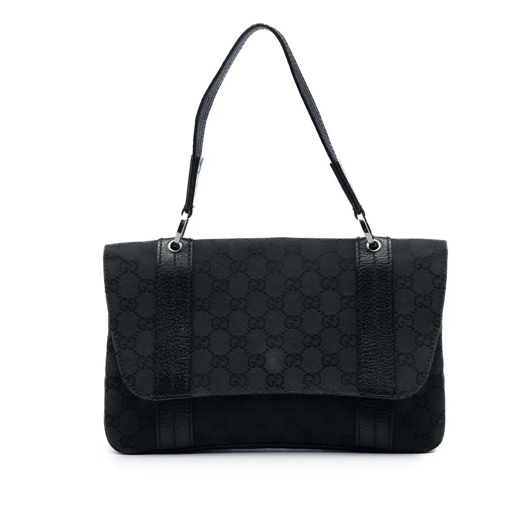 Gucci GG Canvas Handbag Black Very good - Front View