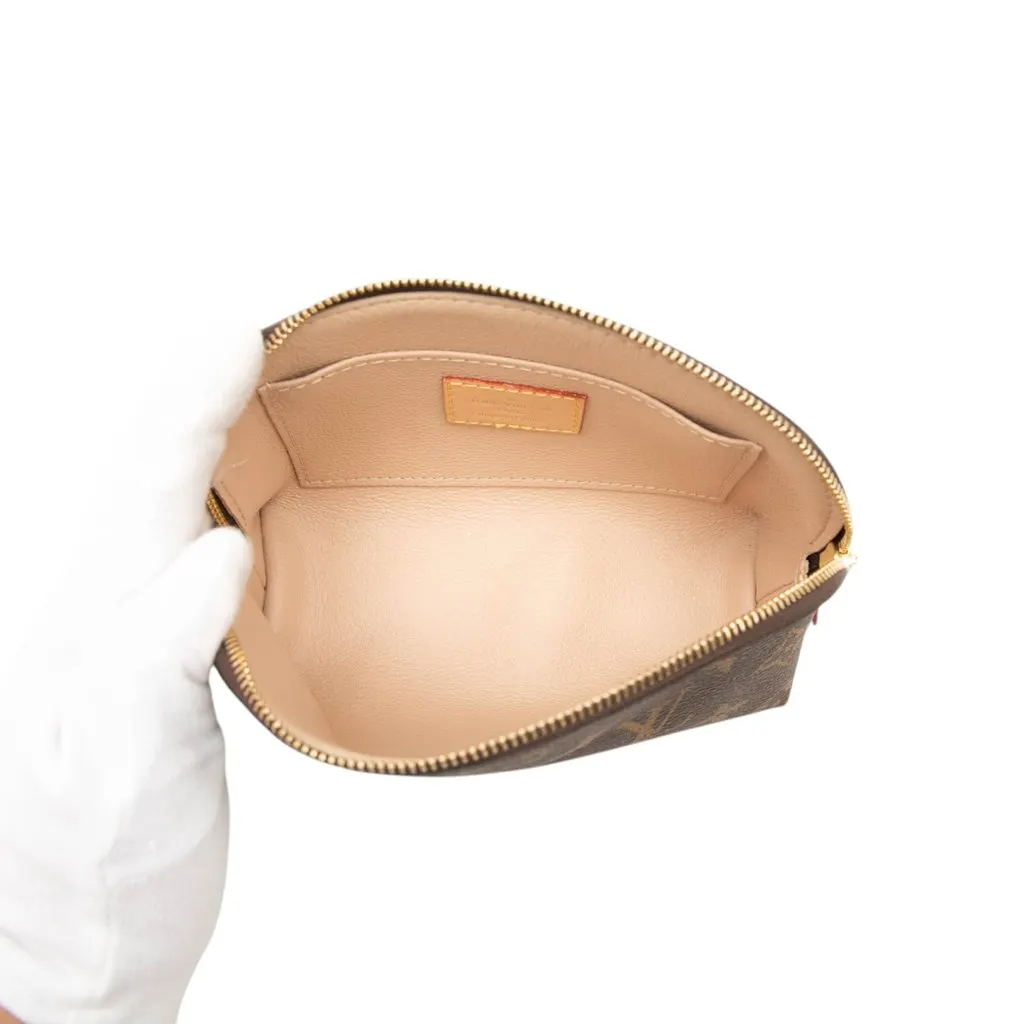 Louis Vuitton Monogram Cosmetic Pouch PM Brown Very good - Model View