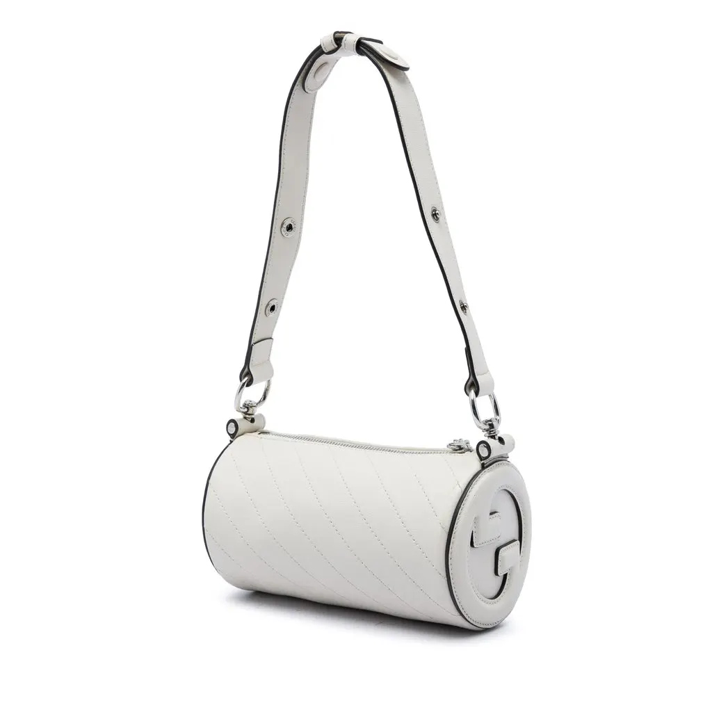 Gucci Mini Calfskin Blondie Barrel Shoulder Bag White Leather Very good - Back View