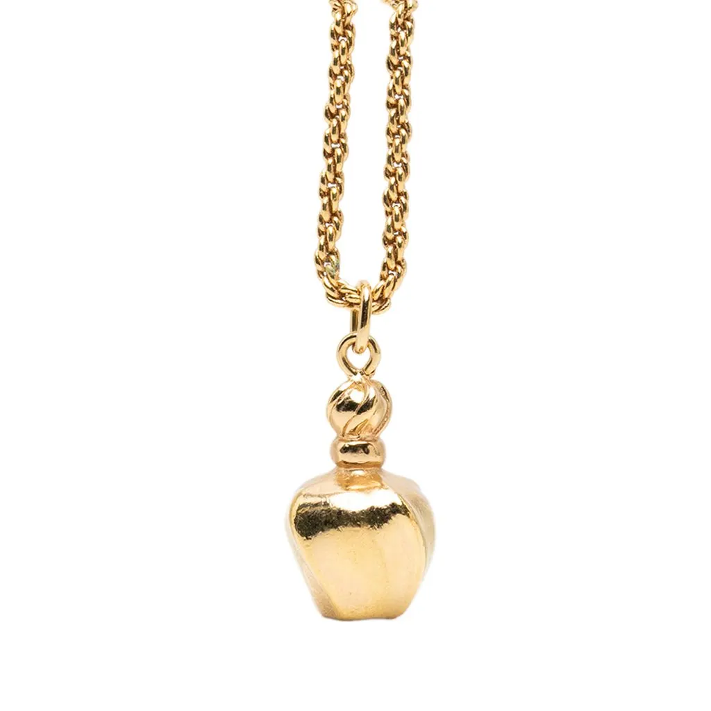 Dior Gold Plated Perfume Bottle Pendant Necklace Gold Metal Very good - Inside View