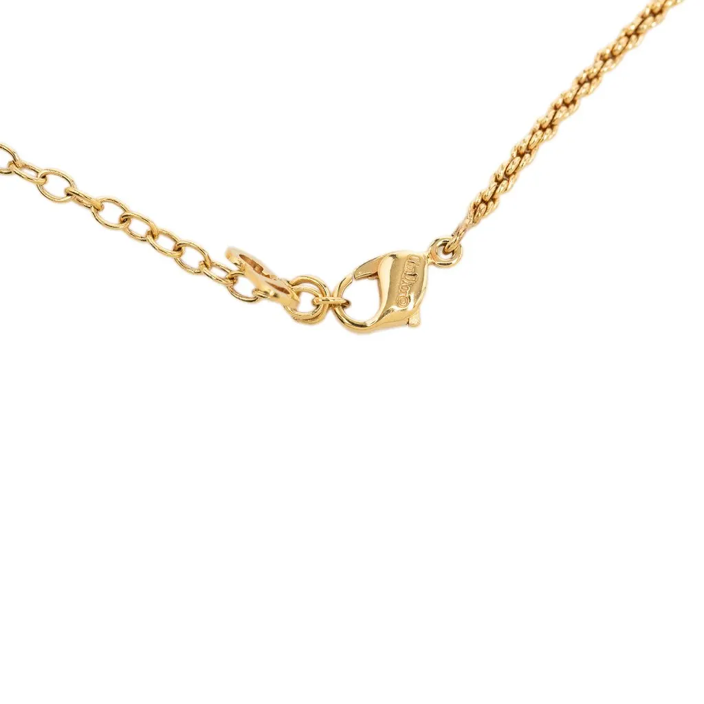 Dior Gold Plated Perfume Bottle Pendant Necklace Gold Metal Very good - Model View