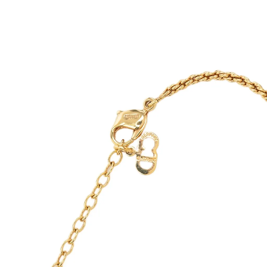 Dior Gold Plated Perfume Bottle Pendant Necklace Gold Metal Very good - Box View
