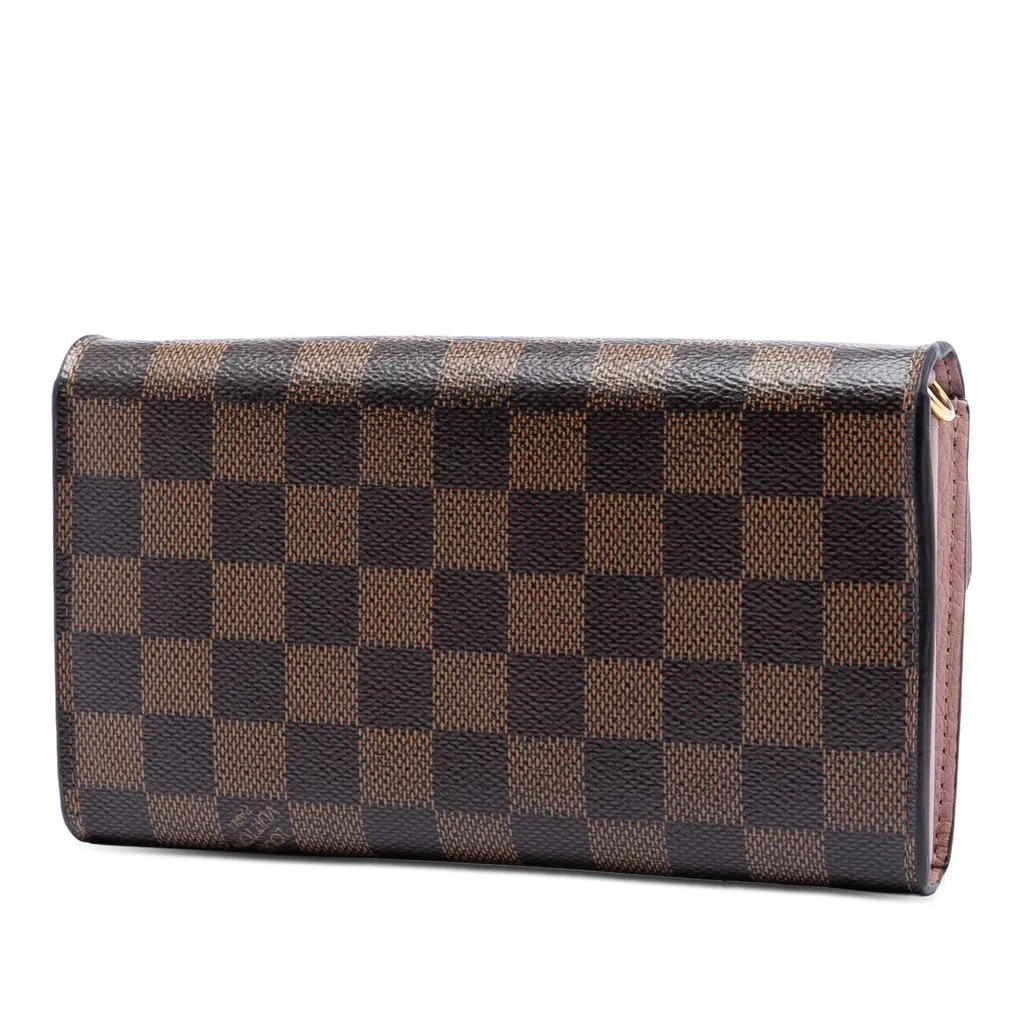 Louis Vuitton Damier Ebene Croisette Chain Wallet Brown Very good - Back View