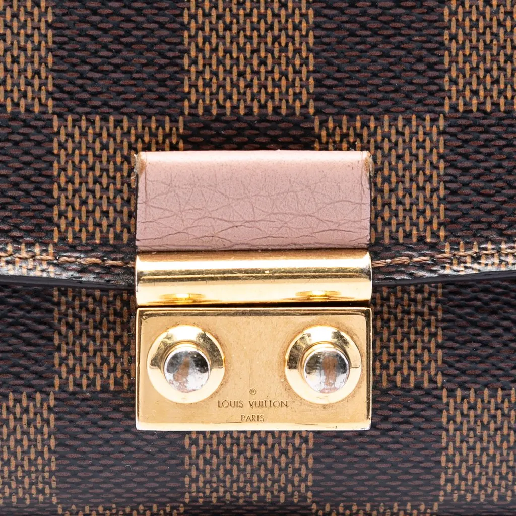 Louis Vuitton Damier Ebene Croisette Chain Wallet Brown Very good - Box View