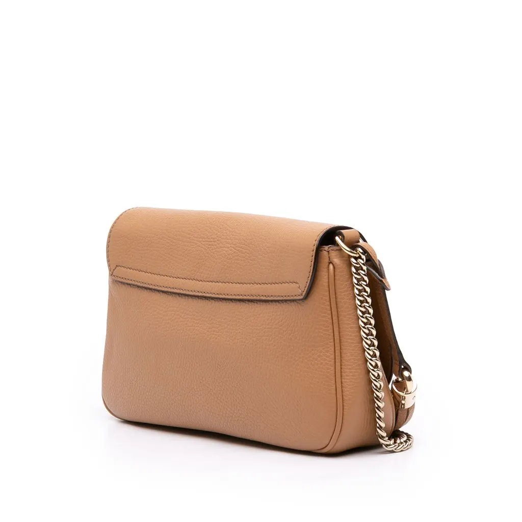 Gucci Medium Calfskin Soho Chain Flap Crossbody Brown Leather Very good - Back View