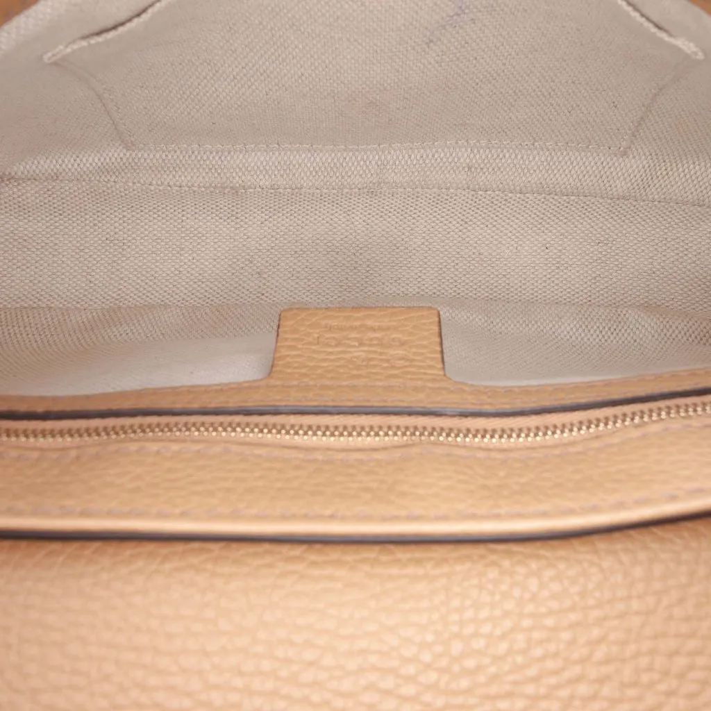 Gucci Medium Calfskin Soho Chain Flap Crossbody Brown Leather Very good - Model View