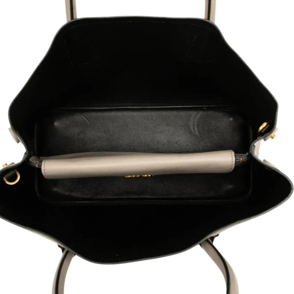 Prada Medium Saffiano Cuir Double Satchel MultiColor Leather Very good - Model View