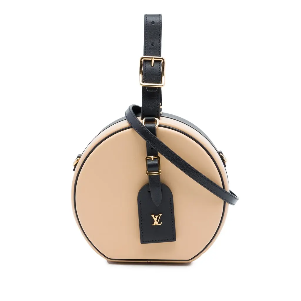 Louis Vuitton Bicolor Calfskin Petite Boite Chapeau Beige Leather Very good - Front View