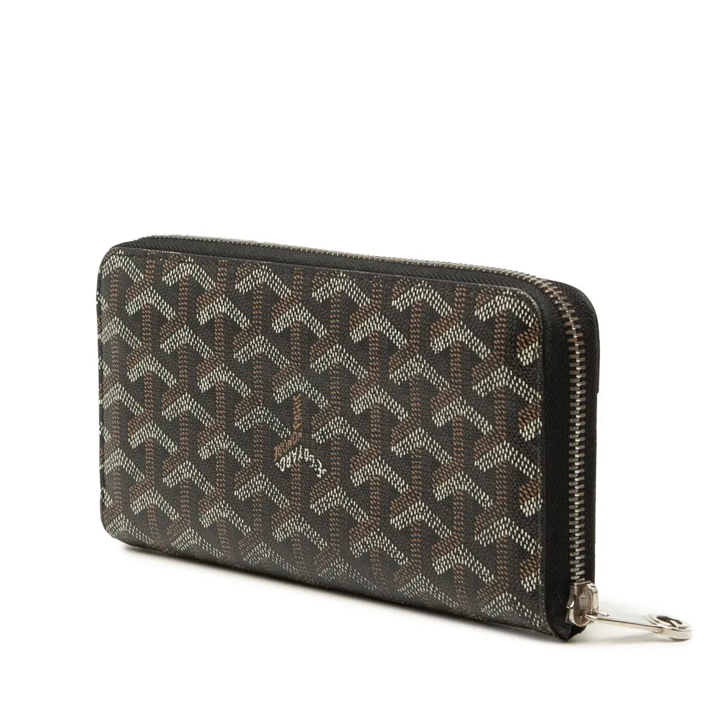 Goyard Goyardine Matignon Zip Around Wallet GM Black Very good - Back View