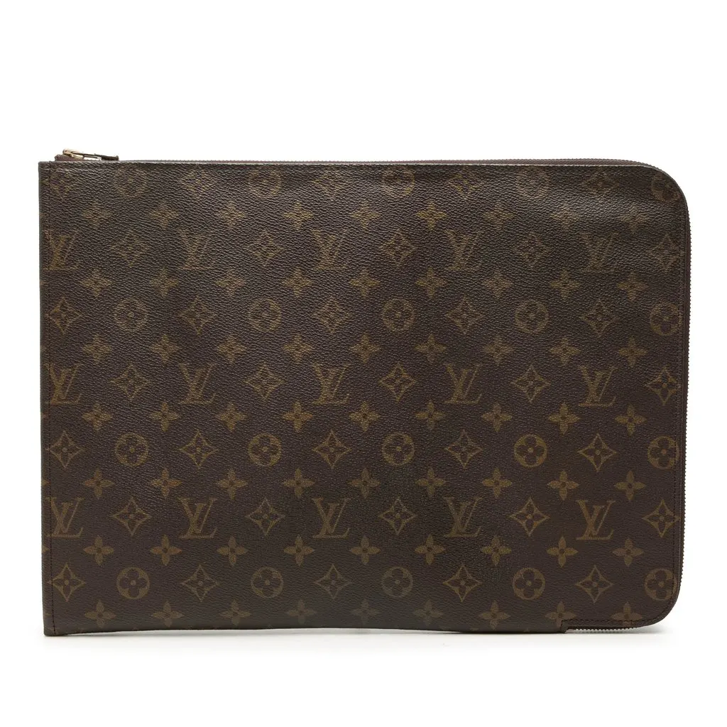 Louis Vuitton Monogram Poche Documents Portfolio Brown Canvas Very good - Front View