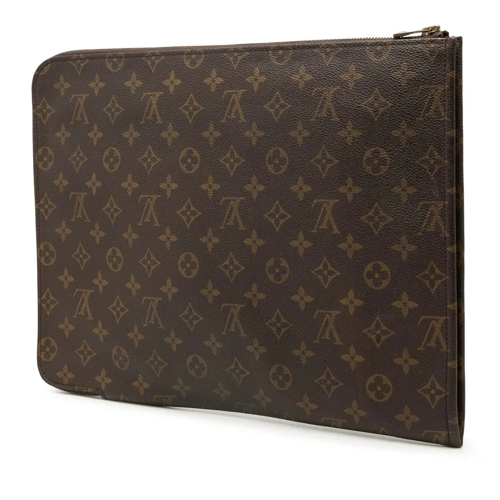Louis Vuitton Monogram Poche Documents Portfolio Brown Canvas Very good - Back View