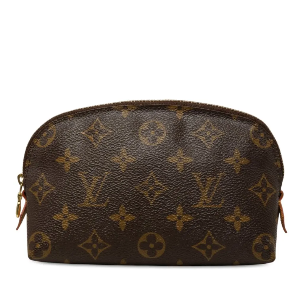 Louis Vuitton Monogram Cosmetic Pouch PM Brown Canvas Very good - Front View