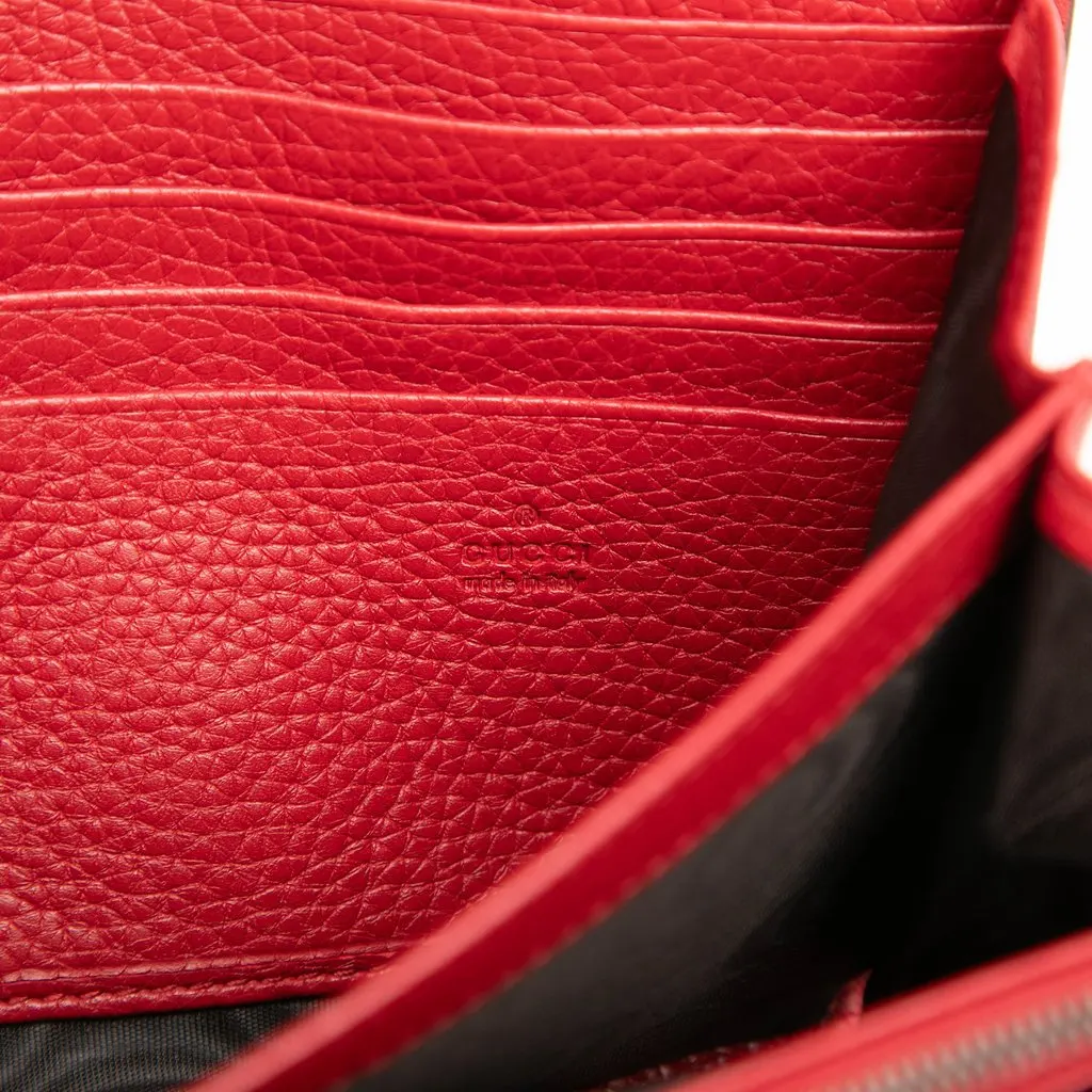 Gucci GG Marmont Calfskin Wallet on Chain Red Leather Very good - Box View