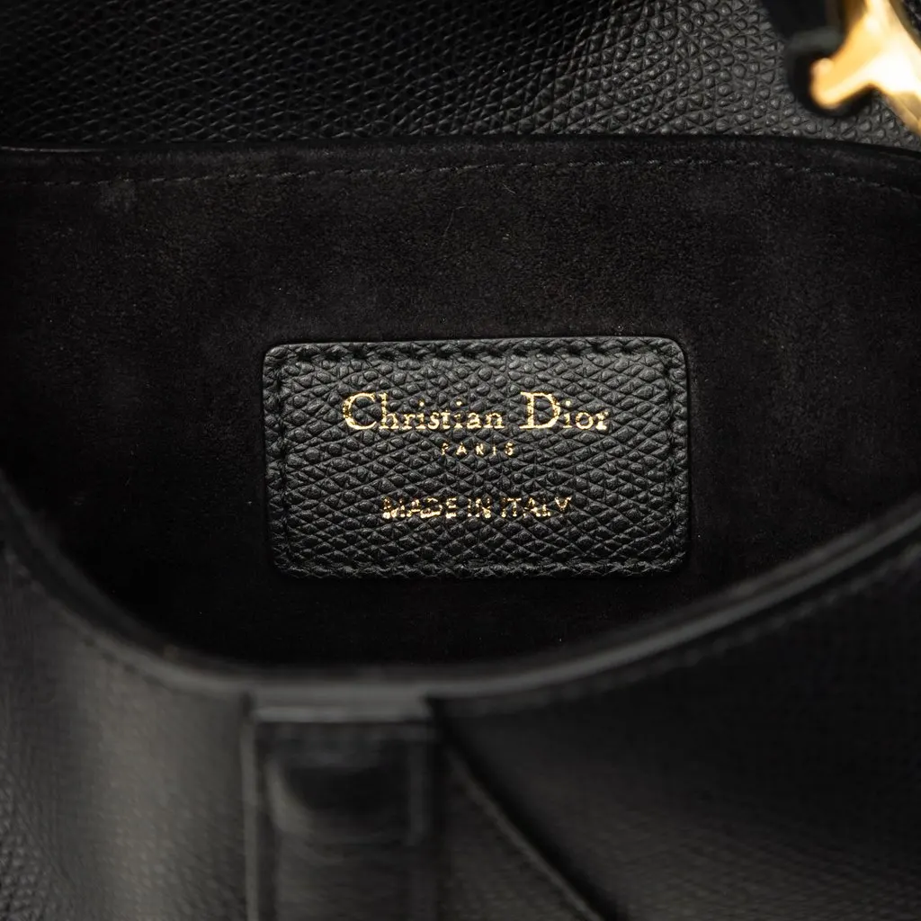 Dior Mini Grained Calfskin Saddle Bag Black Leather Very good - Box View