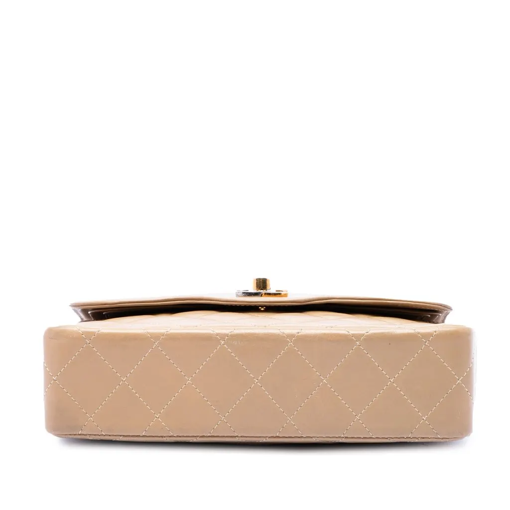 Chanel Paris Limited Edition Small CC Quilted Lambskin Double Flap Beige Leather Very good - Inside View