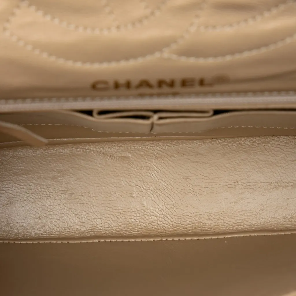 Chanel Paris Limited Edition Small CC Quilted Lambskin Double Flap Beige Leather Very good - Model View