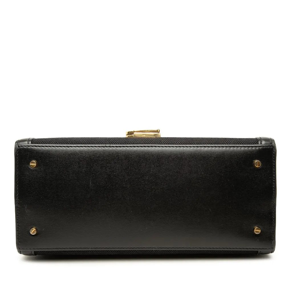 Saint Laurent Medium Canvas Cassandra Top Handle Bag Black Very good - Inside View