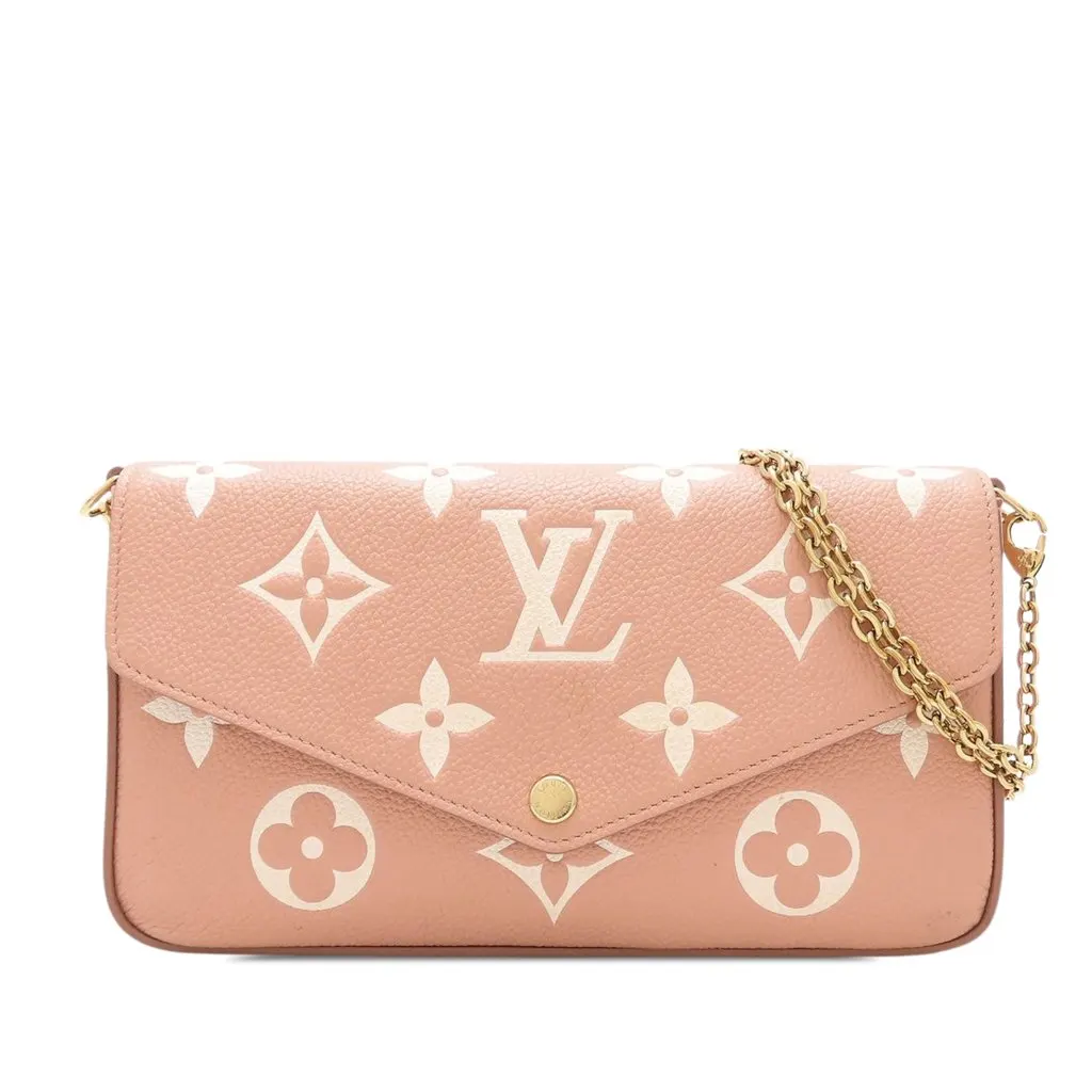 Louis Vuitton Bicolor Monogram Empreinte Pochette Felicie Pink Leather Very good - Front View