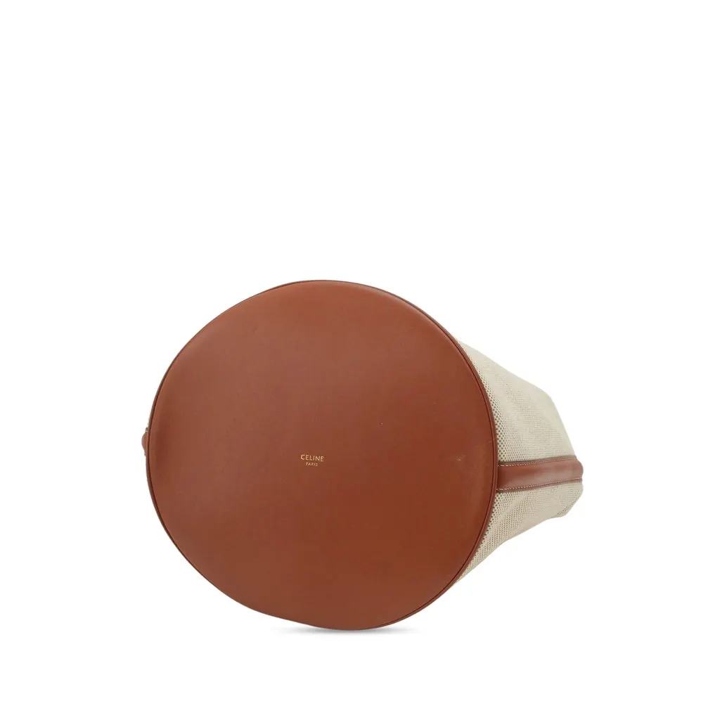 Celine Medium Canvas Bucket 16 Brown Very good - Inside View