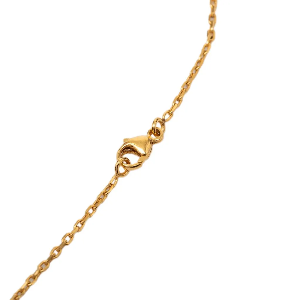 Hermès Gold Plated and Swift O Kelly Pendant Necklace Gold Metal Very good - Model View