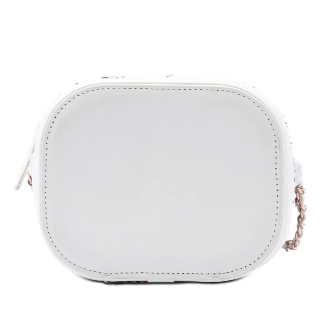 Chanel Tweed and Lambskin Vanity Cosmetic Case White Very good - Inside View