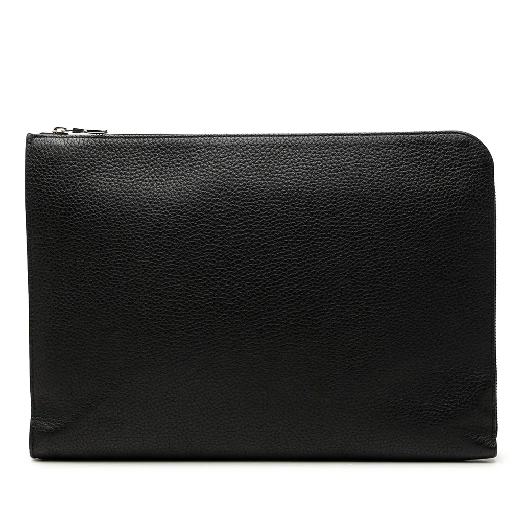 Louis Vuitton Taurillon Pochette Jour GM Black Leather Good - Front View