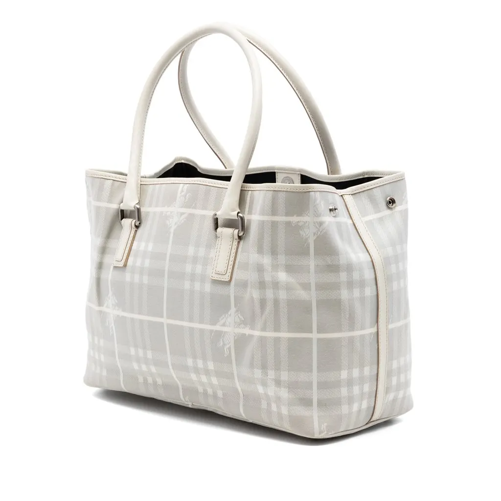 Burberry Haymarket Check Canvas Tote Beige Very good - Back View
