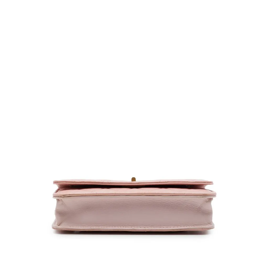 Chanel Quilted Aged Calfskin Reissue 2.55 Wallet on Chain Pink Leather Very good - Inside View