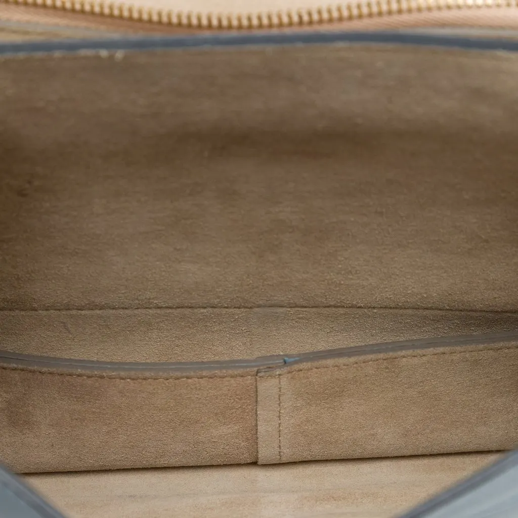 Chloé Medium Calfskin and Suede Faye Crossbody Blue Leather Good - Model View
