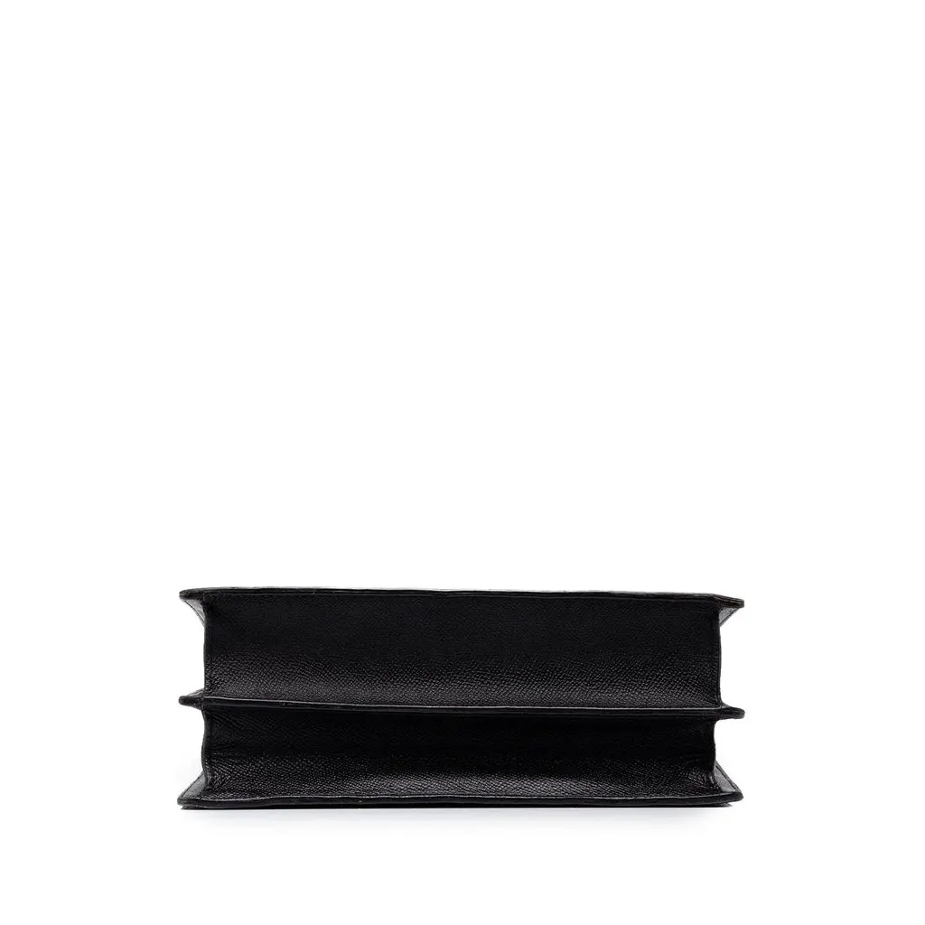 Bvlgari Grained Calfskin Top Handle Bag Black Leather Good - Inside View