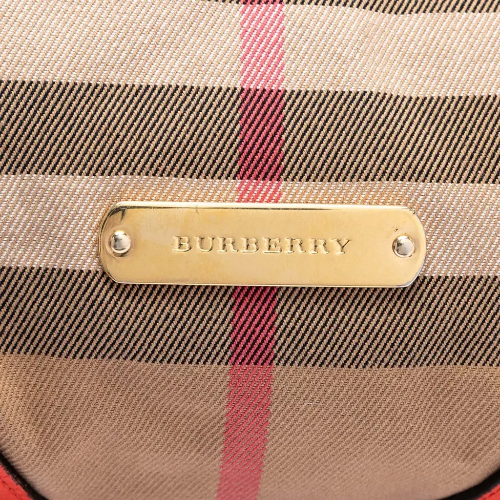 Burberry Small House Check Canvas Bridle Canterbury Tote Brown Very good - Box View