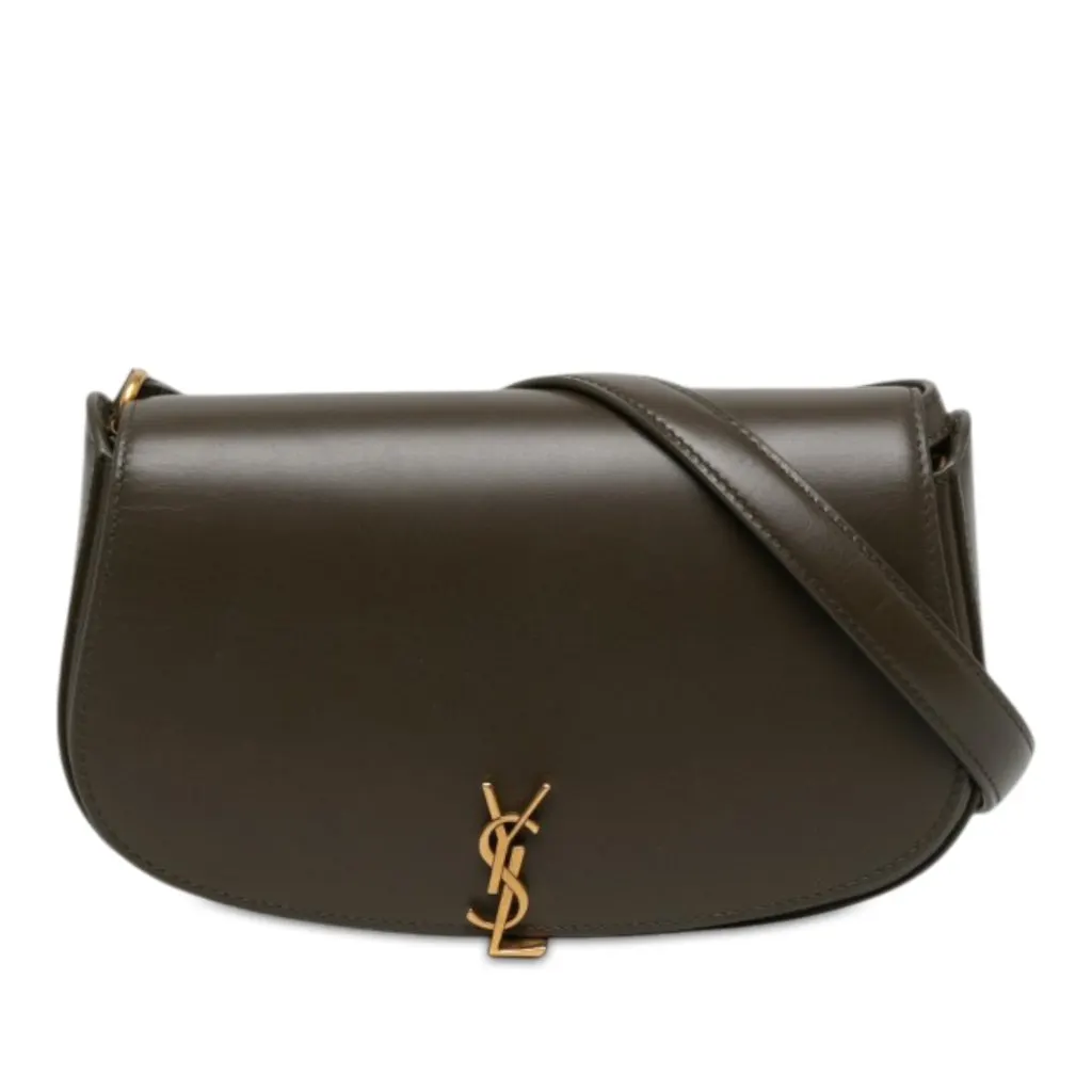 Saint Laurent Mini Calfskin Monogram Voltaire Shoulder Bag Brown Leather Very good - Front View