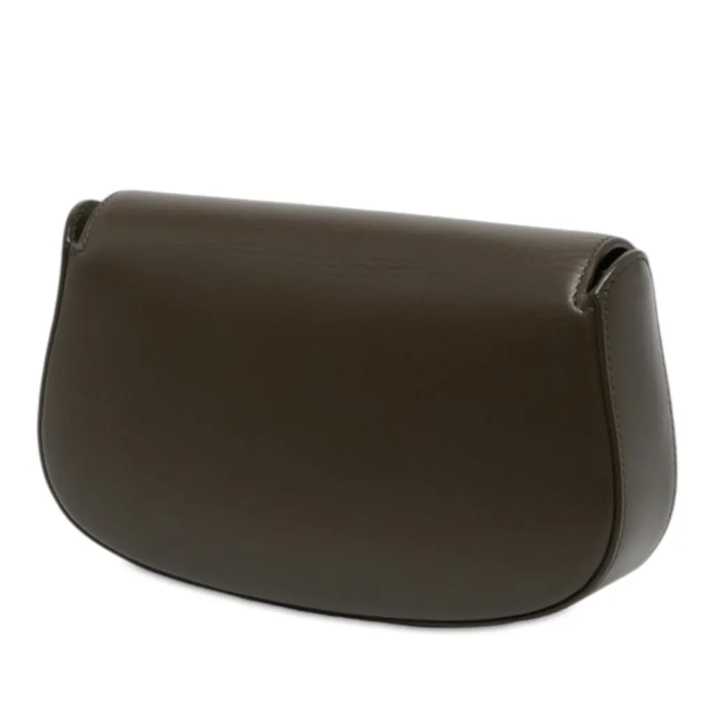 Saint Laurent Mini Calfskin Monogram Voltaire Shoulder Bag Brown Leather Very good - Back View