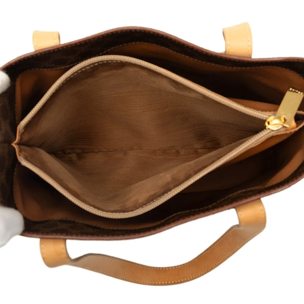 Celine Macadam Coated Canvas Tote Brown Canvas Good - Model View