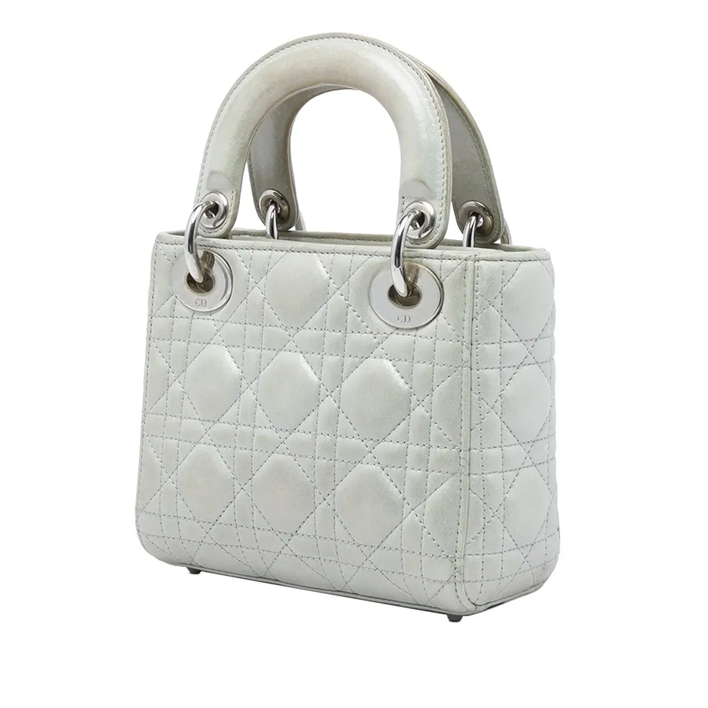 Dior Mini Iridescent Lambskin Cannage Lady Dior MultiColor Leather Very good - Back View