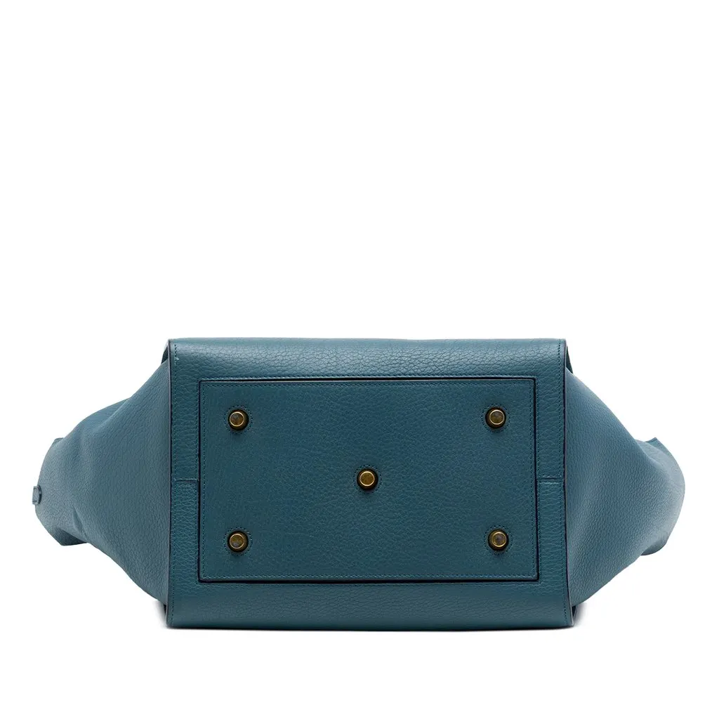 Celine Small Grained Calfskin Tie Knot Tote Blue Leather Very good - Inside View