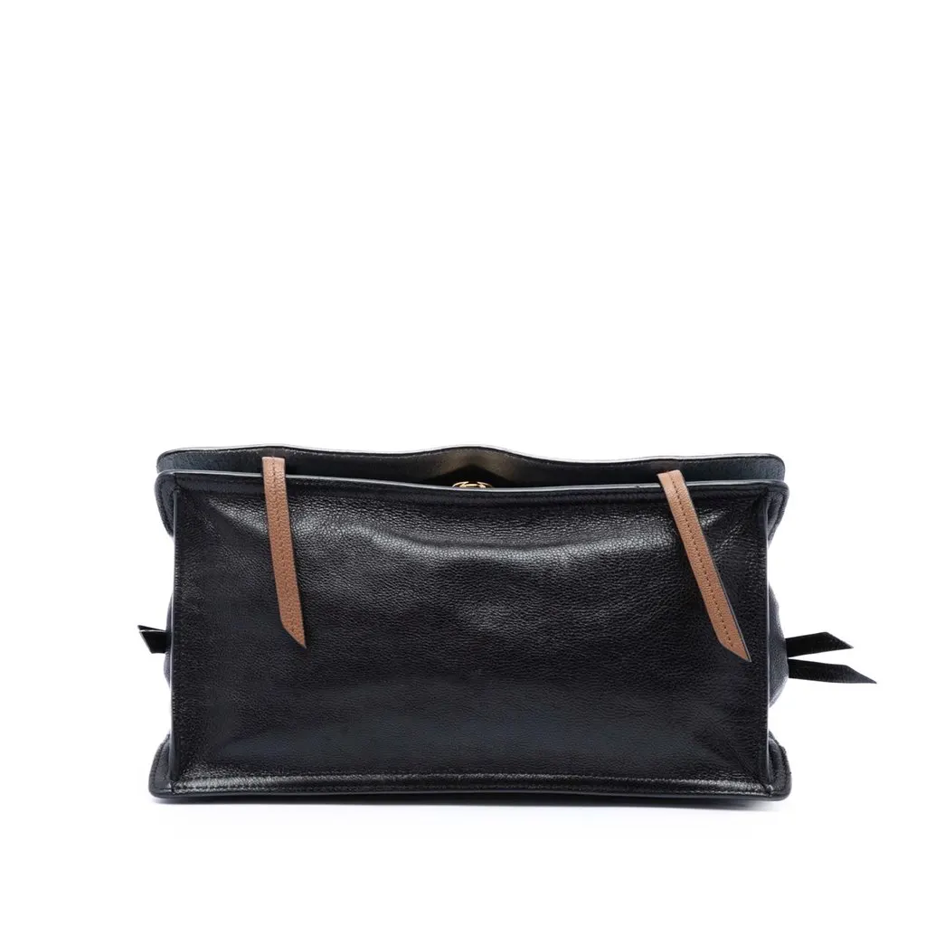 Prada Multicolore Glace Calf and Suede Patchwork Etiquette Satchel MultiColor Leather Very good - Inside View