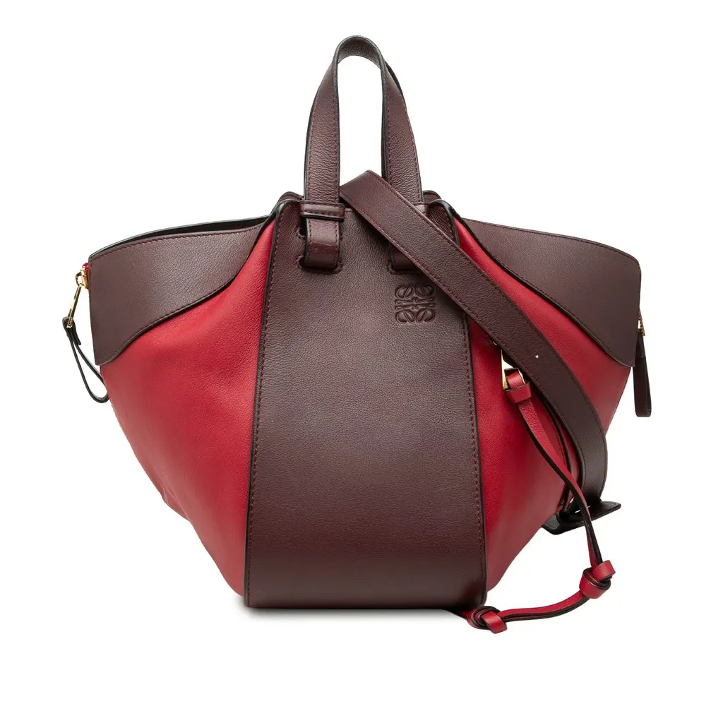 Loewe Small Bicolor Calfskin Hammock Bag Red Leather Very good - Front View