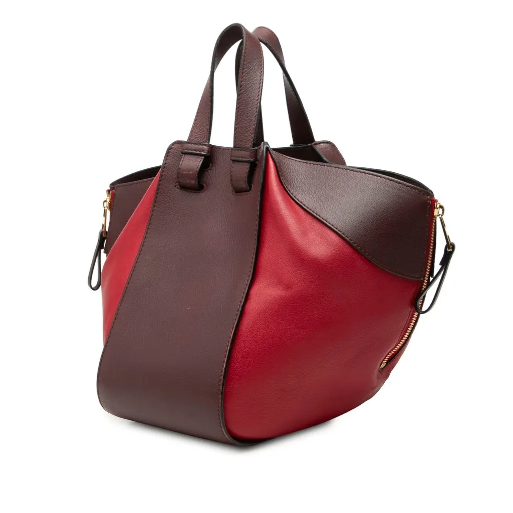 Loewe Small Bicolor Calfskin Hammock Bag Red Leather Very good - Back View