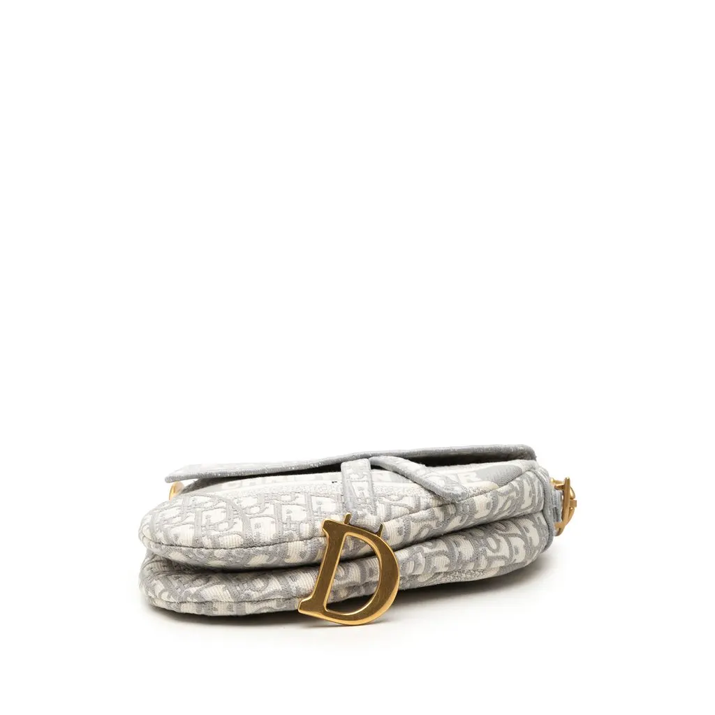 Dior Oblique Embroidered Canvas Saddle Bag MultiColor Very good - Inside View