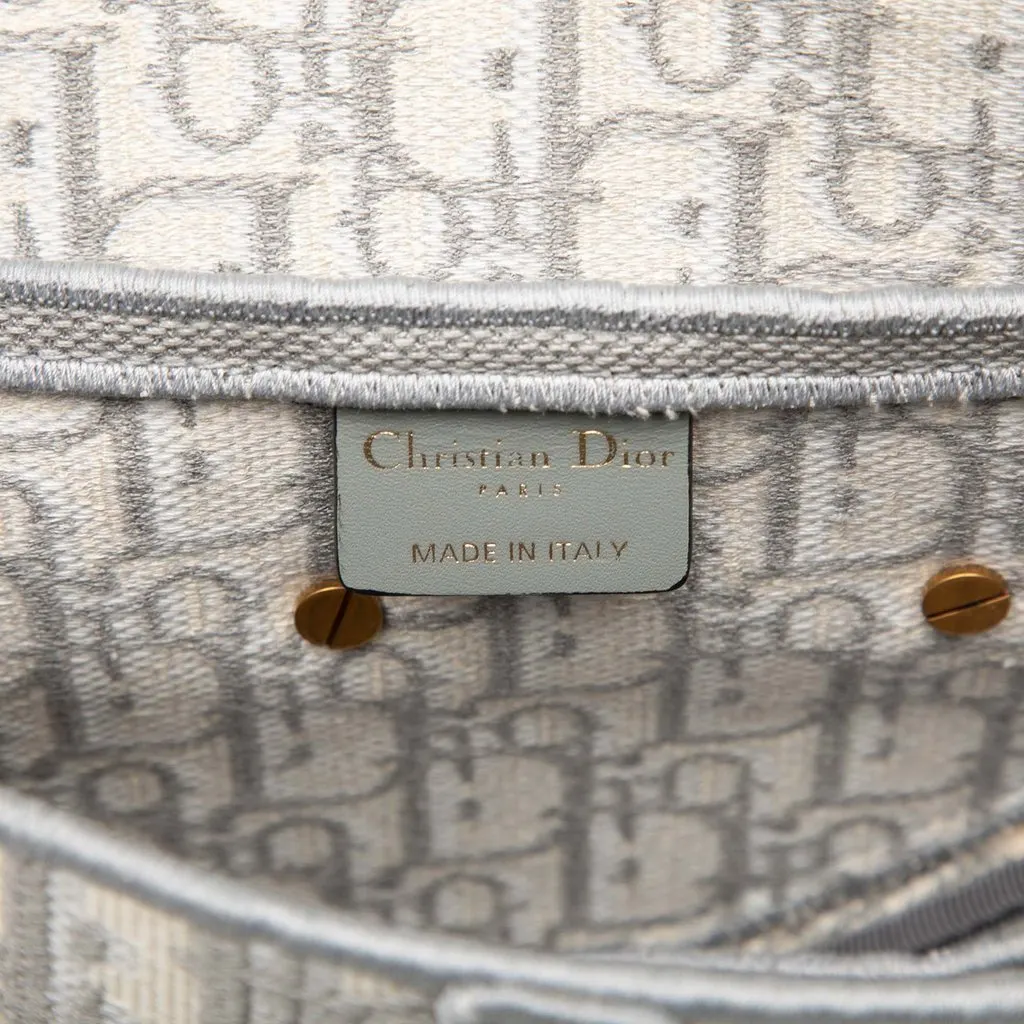 Dior Oblique Embroidered Canvas Saddle Bag MultiColor Very good - Box View