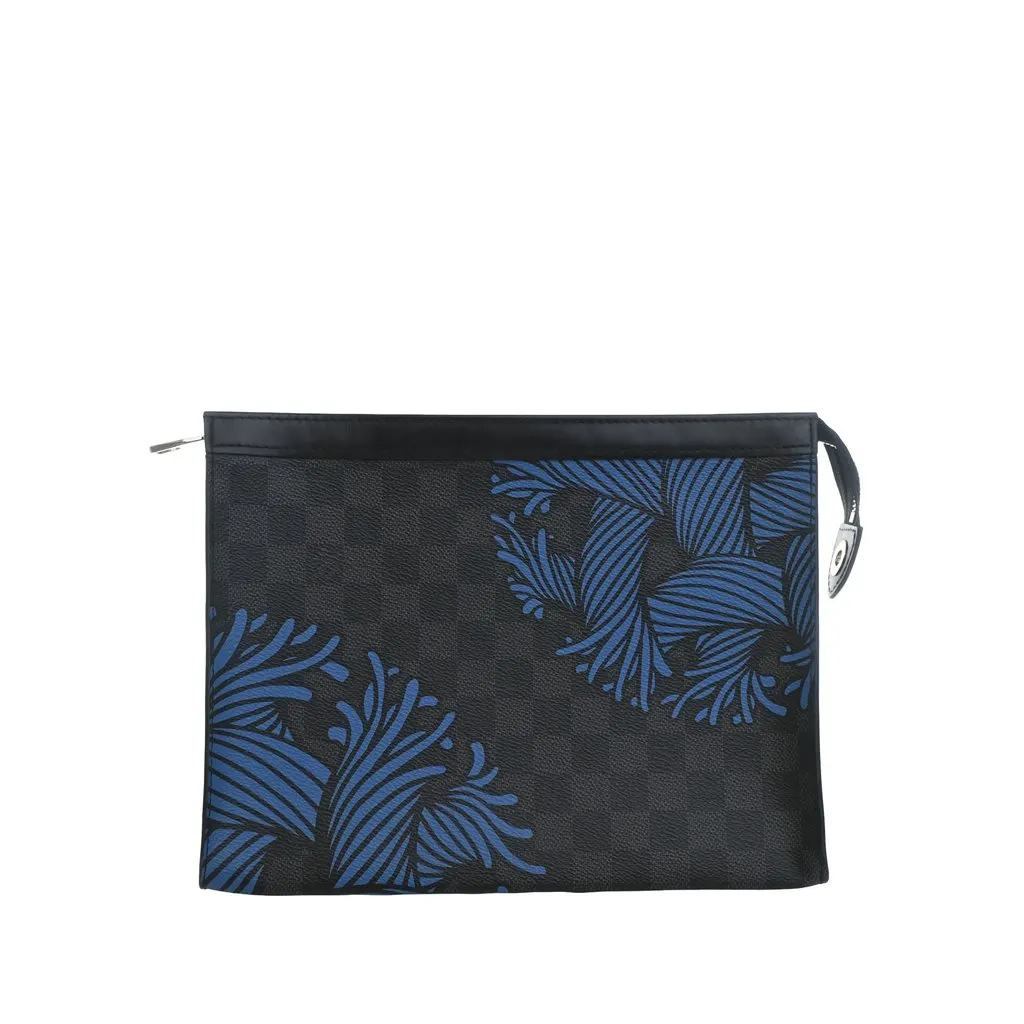 Louis Vuitton Christopher Nemeth Damier Graphite Pochette Voyage Rope MM Blue Very good - Front View