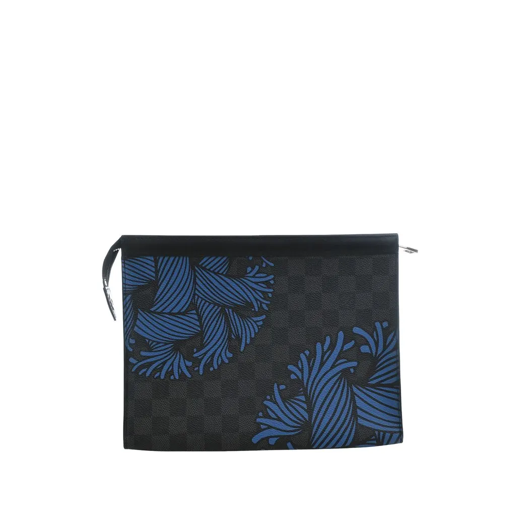 Louis Vuitton Christopher Nemeth Damier Graphite Pochette Voyage Rope MM Blue Very good - Back View