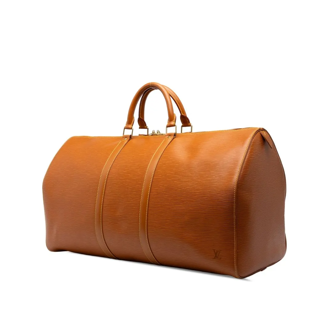 Louis Vuitton Epi Keepall 55 Brown Leather Good - Back View
