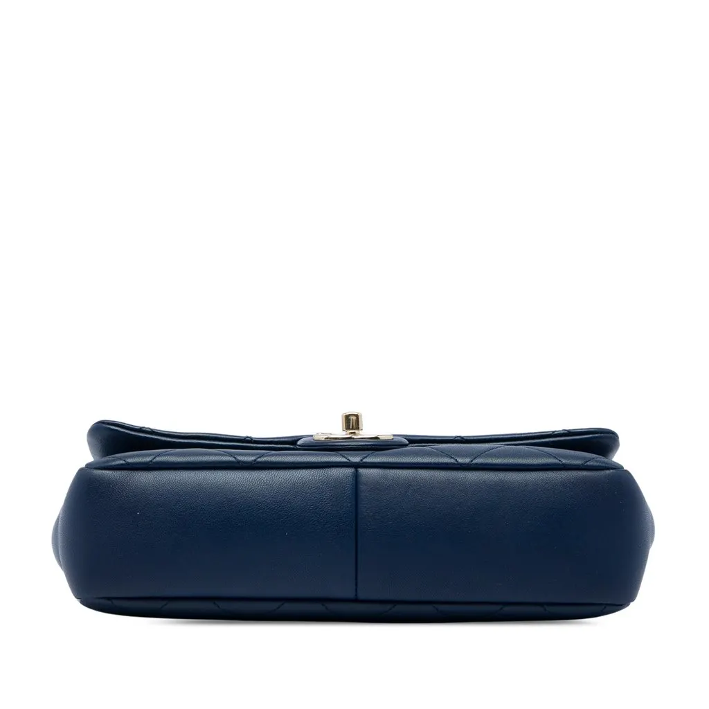 Chanel Small Lambskin Elegant Chain Single Flap Blue Leather Very good - Inside View