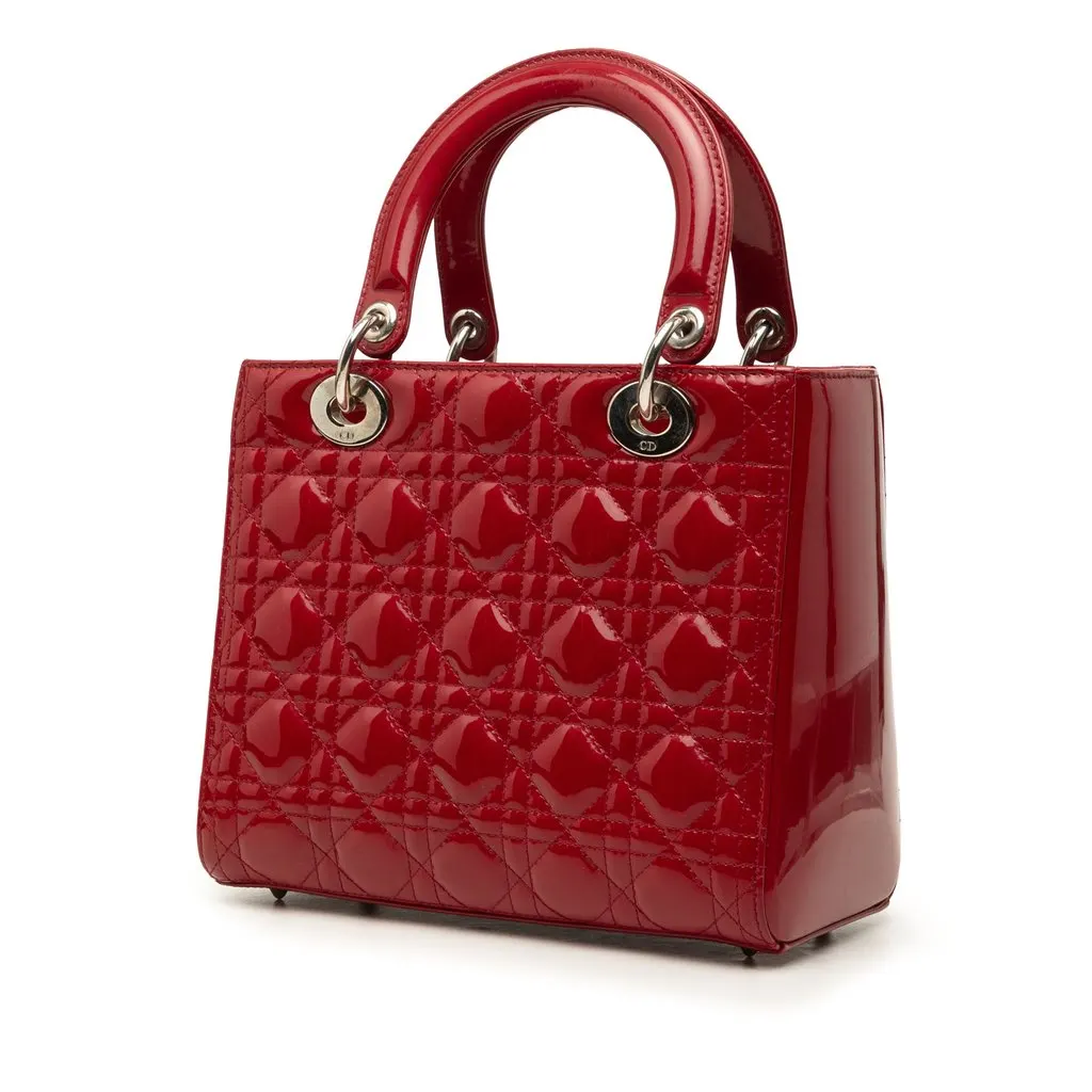 Dior Medium Patent Cannage Lady Dior Red Leather Very good - Back View