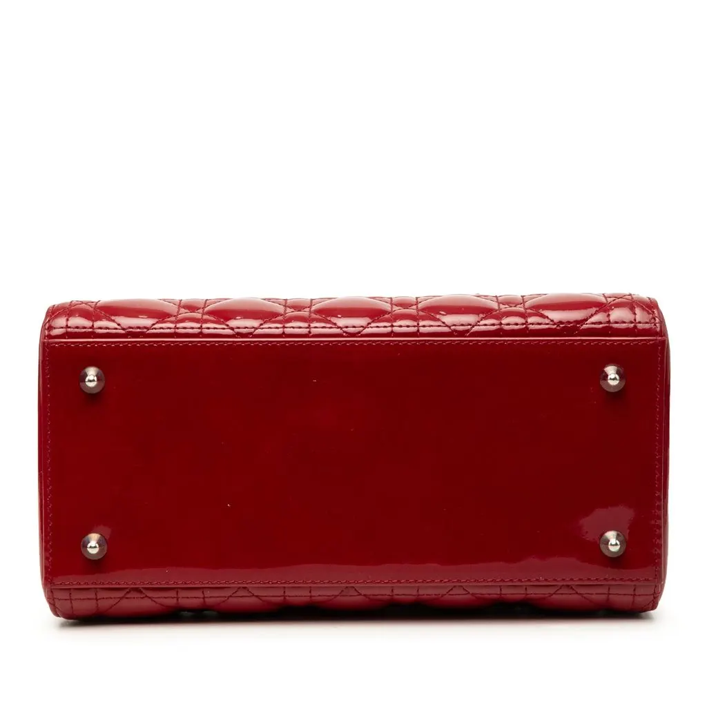 Dior Medium Patent Cannage Lady Dior Red Leather Very good - Inside View